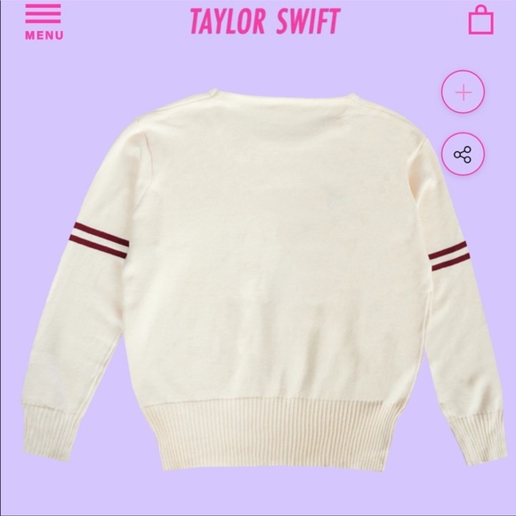TAYLOR SWIFT KNIT SWEATER maroon varsity letters - Picture 3 of 4